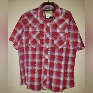 NWOT XL Wrangler Red Casual Button Down Shirt
